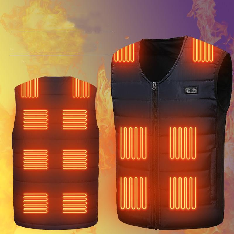 12zónová vyhřívaná vesta USB Chytrá Konstantní Teplota Motocyklová Vesta Pro Muže Ženy Zimní Lov Teplejší Vesta Bunda