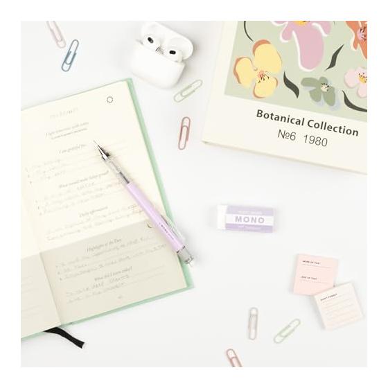 Tombow MONO Graph & MONO Eraser Mechanical Pencil, 0.5mm, Lavender, 4mm Tip, Innovative Shake Mechanism, Stable Brass Tip, Refillable with Eraser