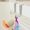 2PC Silver White Steel Kitchen Cabinet Draw Over Door Hook Clothes Hanger Holder