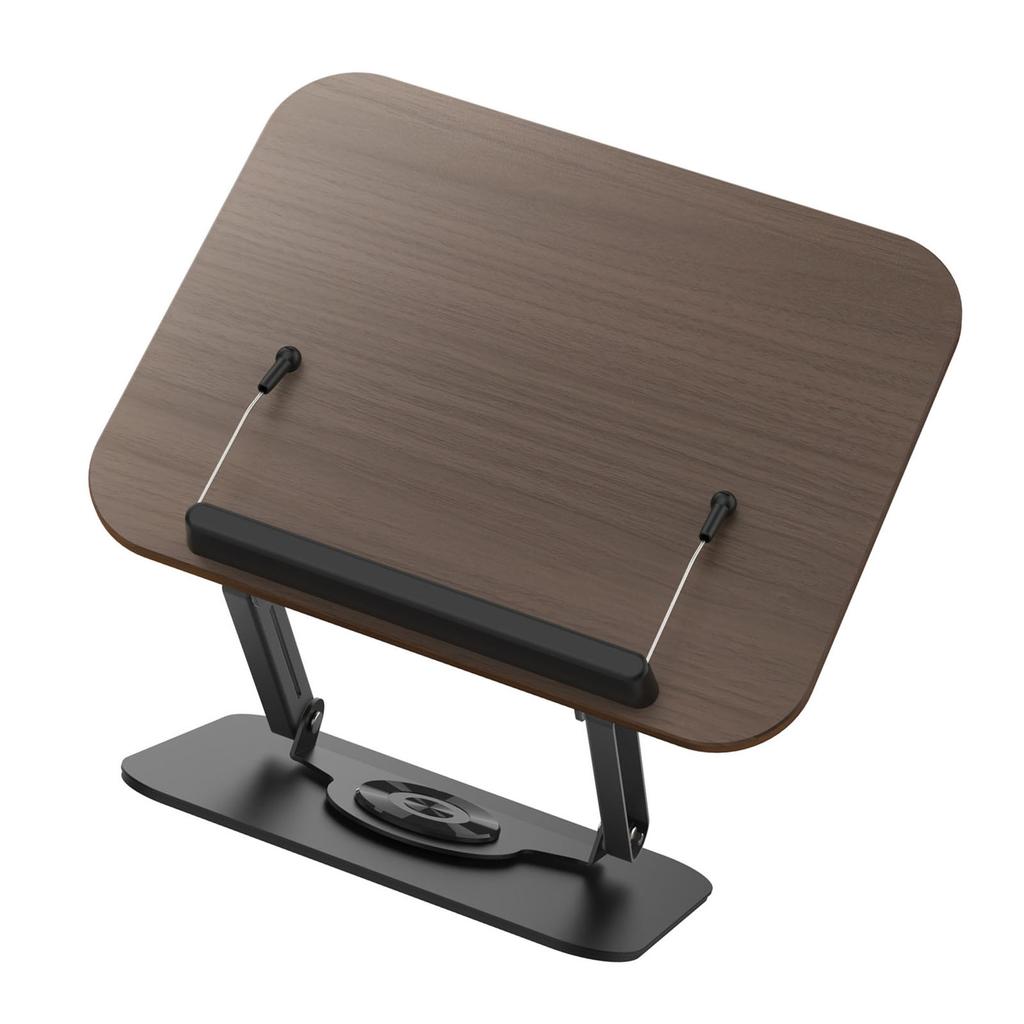 Book Stand Foldable   Book Holder with 360 Degrees  Rotating Base Elastic Clips for Recipe Tablet Laptop