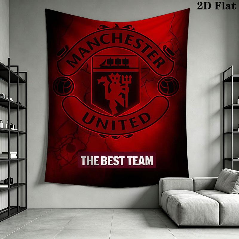Man Utd D Wall Hanging Printed Fabric Blanket Decorative Tapestries for Bedroom Living Room Home Decor