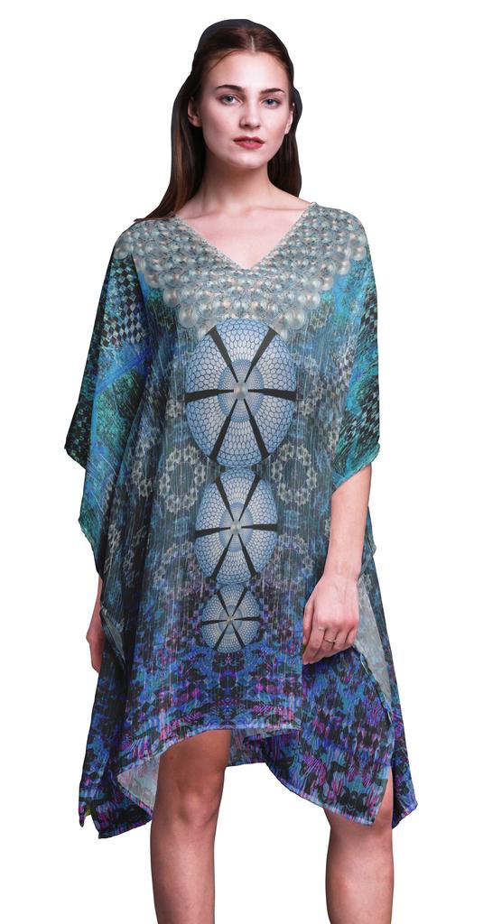 Phagun Womens Short Beach Kaftan Beachwear Bikini Coverup Midi Dress-4X-5X