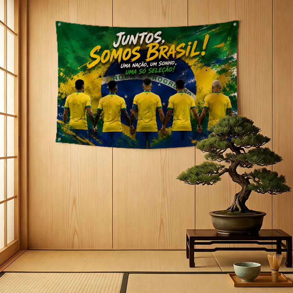 Brazilian Football Flags Outdoor Camping Party Flags Wall Art Home Decor