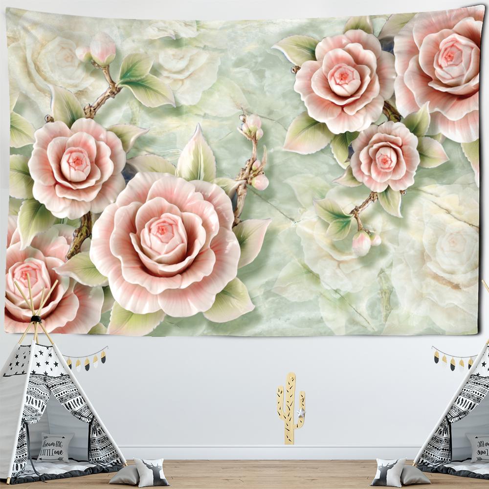 Printed Tapestry Flower Green Plant Wall Hanging Hippie Mandala Bedspread Bohemian Art Home Decor