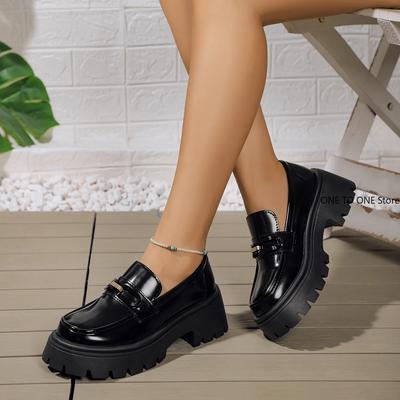 2025 Platform Loafers for Women New Spring British College Style Lolita Shoes Female Thick Sole Oxford Shoes Heels Vintage Shoes