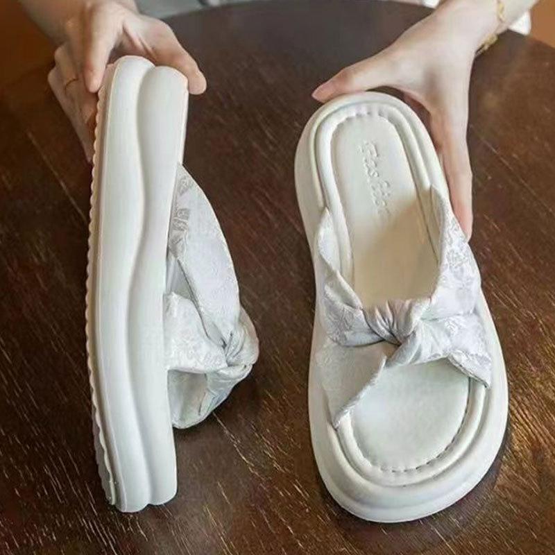 Nationalstil mit dicker Sohle, coole Hausschuhe für Damen, neu 2025, Sommerbekleidung, Feenstil zum Rock, Umstandsmode, Strandschuhe