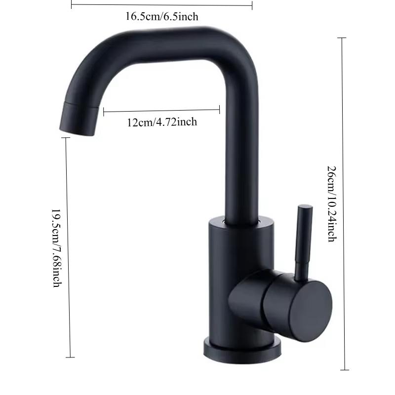 Black Nickel Bathroom Basin Faucet Stainless Steel Hot Cold Wash Mixer Crane Tap 360 Rotation Sink Faucets Single Handle