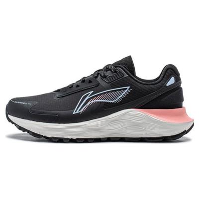 Li Ning Yufeng Fabric Comfortable Shock Absorbing Durable Low Top Running Shoes Women Sneaker Black ARST056-2