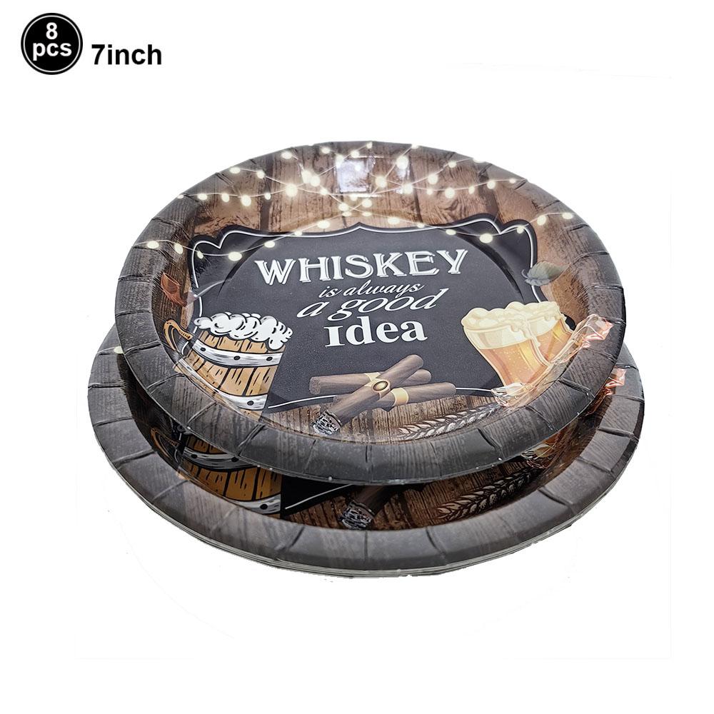 Whiskey Party Decor Whiskey Beer Bottle Glass Cup Balloon Banner Whiskey Honeycomb Table Decor Men Women Birthday Party Supplies