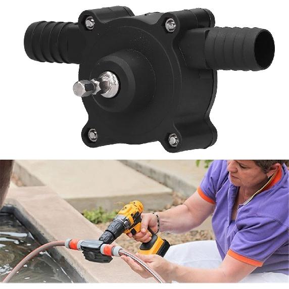 LIZEALUCKY Hand Electric Drill Pump, Drill Pump for Oil, Self Priming Water Transfer Pump, Mini Household Hand Drill Driven Pump Portable Centrifugal