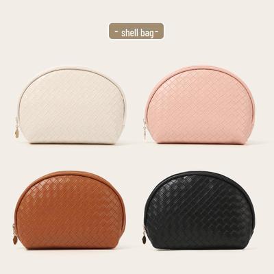 2024 Large-Capacity Waterproof Woven PU Cosmetic Bag