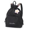 Mochila com cordão ROCO com plumeria plumeria mochila com cordão frontal UNHAS, clipe, design, clipe, bolso, (Preto)