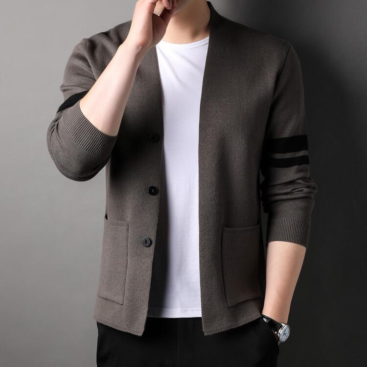 High-End Knitted Sweater Middle-Aged And Young Men'S Cardigan Thin Spring And Autumn Coat Casual Handsome Men'S Top Tide