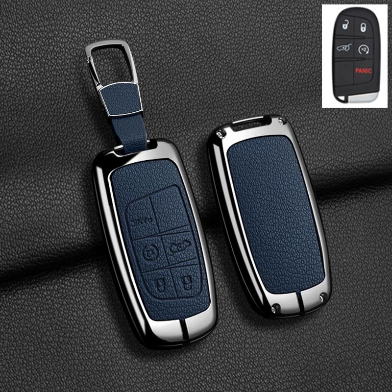 Housse Porte-Clés en Alliage de Zinc Automatique Adaptée Pour Jeep Grand Cherokee Wk2 Kl Wrangler Jk Jl Mp Patriot Renegade Commander Compass 4 5 Boutons Porte-Clés