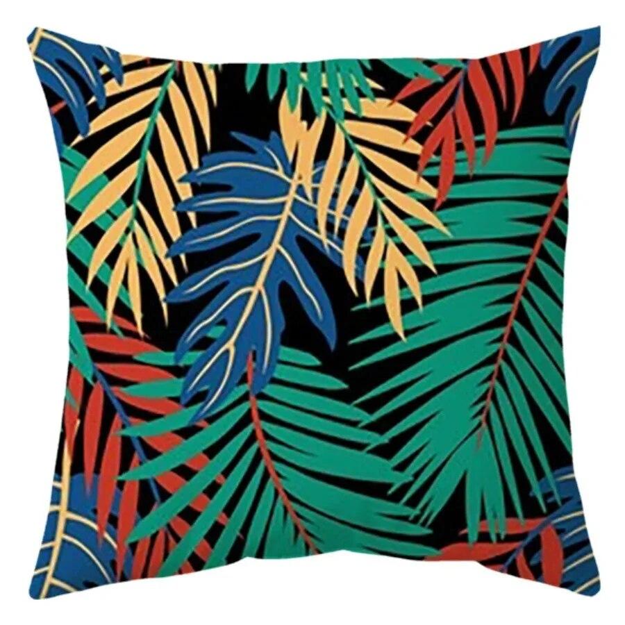 Luxuriöse Heimdeko Kissenbezug Büro Sofa Kissenbezug Tropischer Regenwald Pflanzenmuster Dekokissenbezug