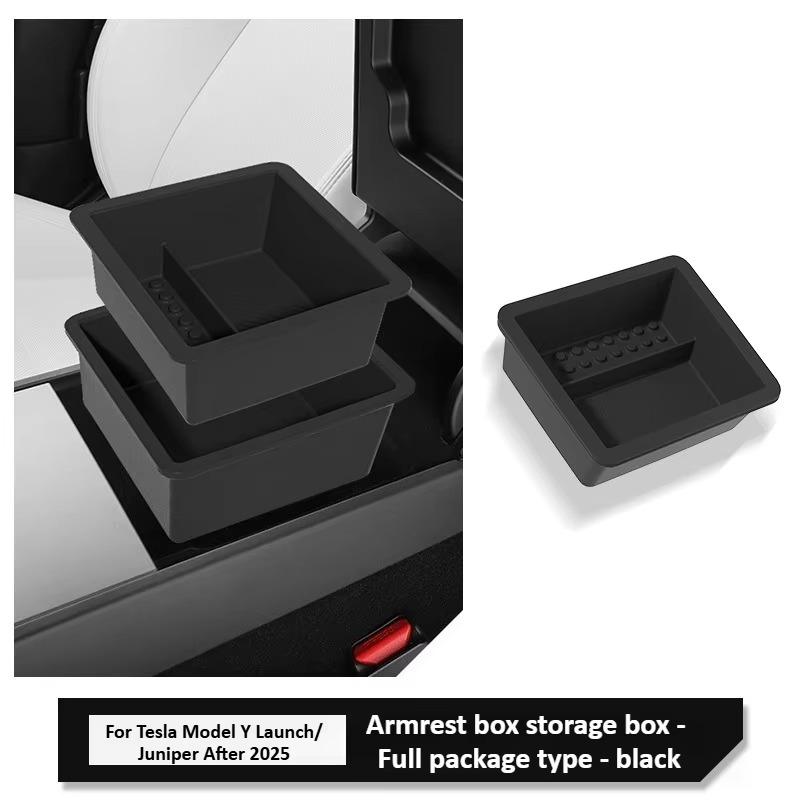 for Tesla Model Y Juniper 2025 Central Control Storage Box Armrest Box Eyeglass Holder Organizer Tray Interior Car Accessories
