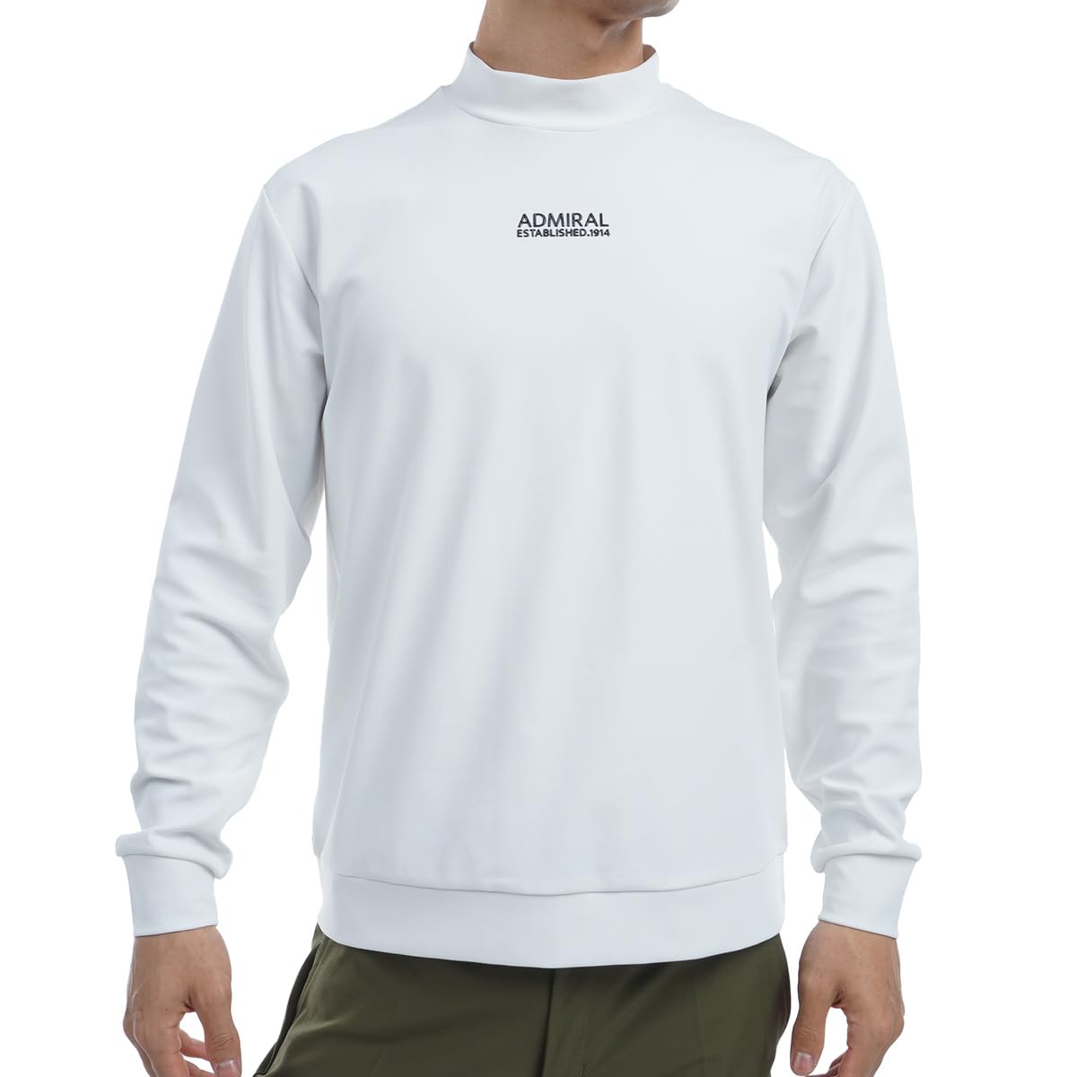 Admiral GOLF Mini Waffle Long Sleeve Mock Neck Shirt ADMA462 белый