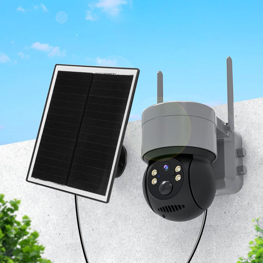 6W 5V Shingled Solar Panel Micro USB & USB-C Port Solar Panel Charger IP65 Waterproof Solar Charging Panel for Outdoor Camera