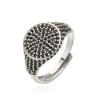 HECHENG,13×22MM Copper Electroplated 18K Gold Multi-colour Zirconia Ring Unisex Couple Adjustable Luxury Jewellery 1 Piece
