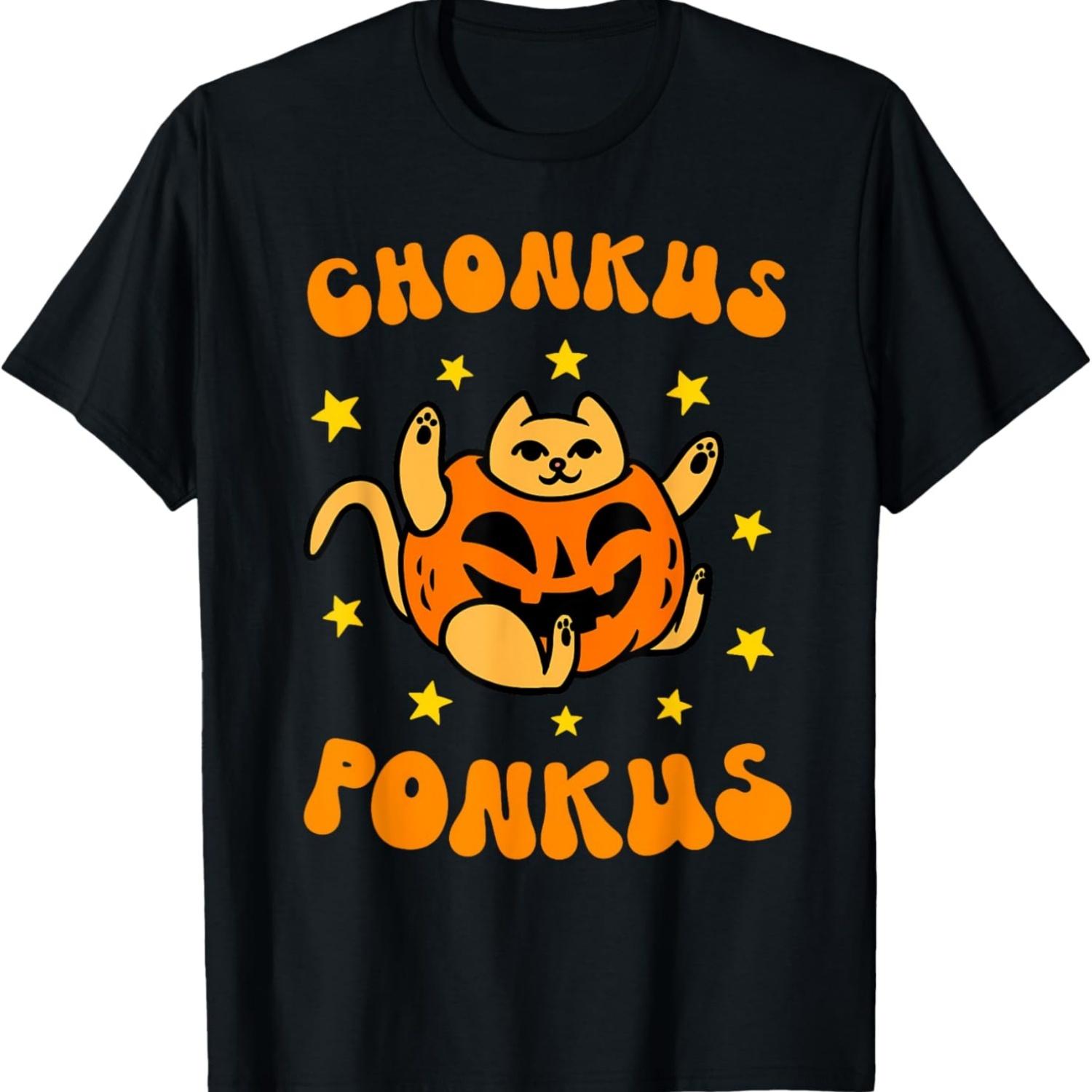 

Chonkus Ponkus Halloween Cat Meme Parody Chonkus Ponkus T-Shirt M белый