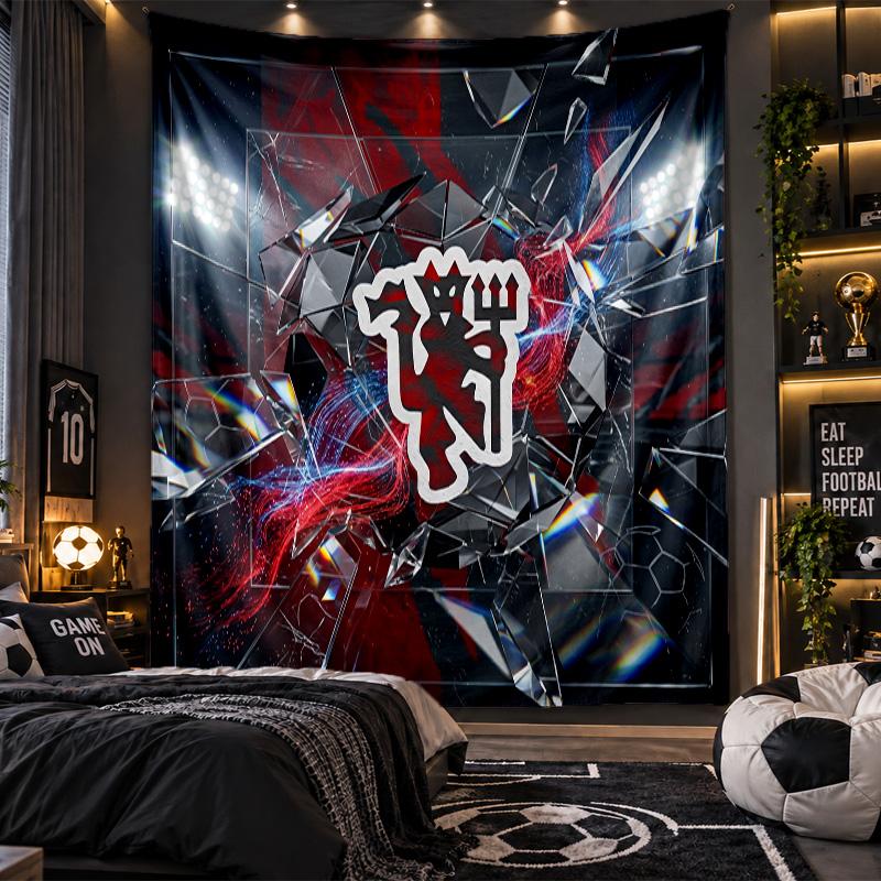 Wall Hanging Tapestry Manchester United Print Cloth for Living Room Bedroom Home Decor