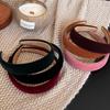 2024 New High-End Solid Velvet Wide Band Headband for Women - Stylish Autumn/Winter Hair Accessory
