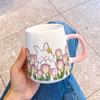Cute Mug High Looking Cartoon Rabbit Water Cup Household Ceramic Cup Girl Heart Activity Gift Souvenir
