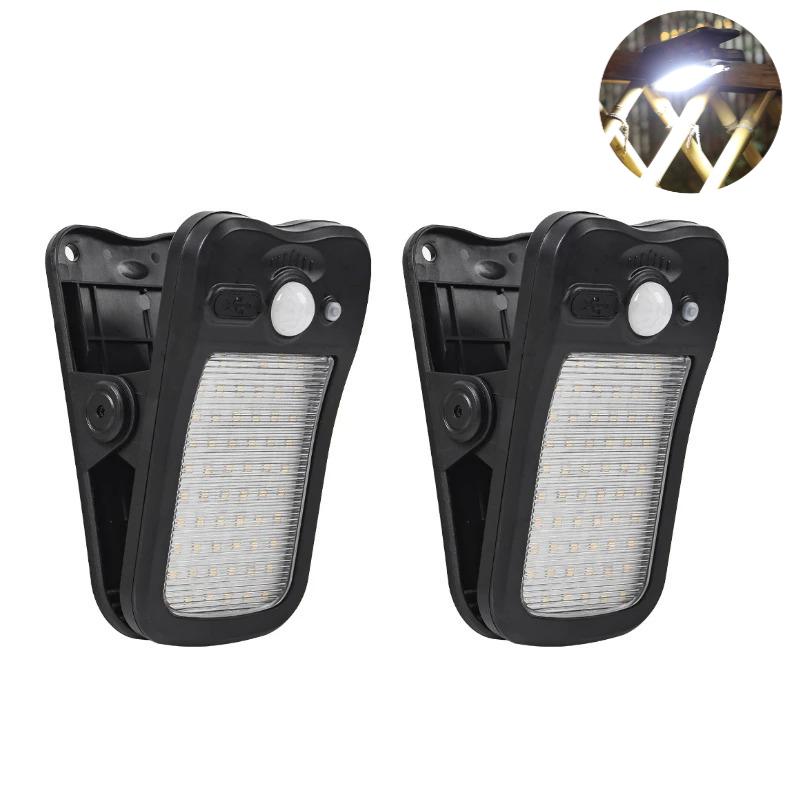 Clip-on LED Solarleuchte Smart Human Induction Outdoor Gartenleuchte Wasserdichte Außenlampe für Zelt Garage Hof Hohe Helligkeit