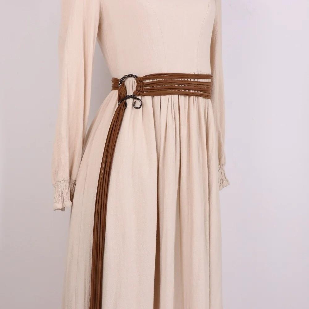 Braided Waist Cinch Fringe Loop Decorative Belt Fashion Long Rope Chain Belt Renaissance