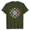Women's Fashionable Round Neck Casual Retro Print Short Sleeved T-shirt Top