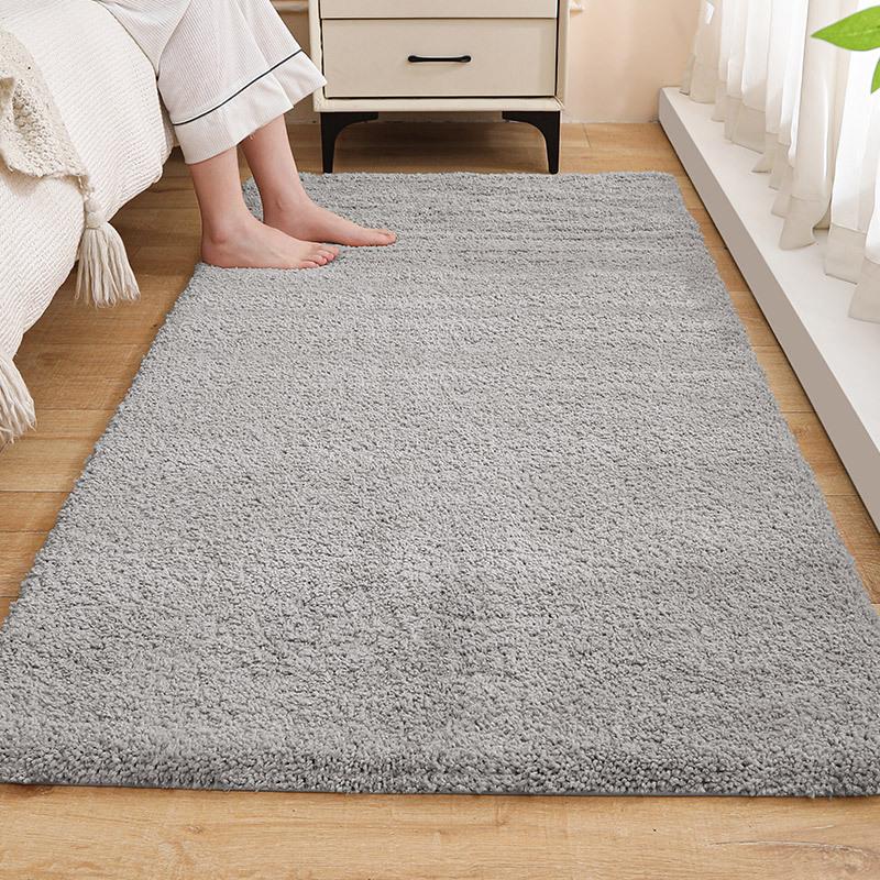 Thickened Bedroom Bedside Carpet Solid Color Flocking Bathroom Absorbent Floor Mat Bay Window Mat Children'S Climbing Mat Plush Foot Mat