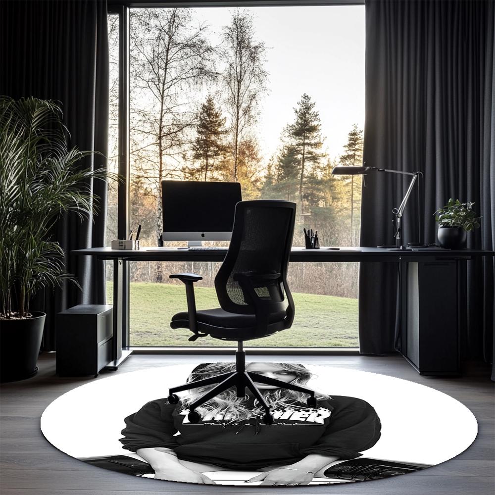 Tove Lo Printed Round Rug Carpet Chair Rug Area Rug Entryway Doormats,for Office Chair Living Room Bedroom Kitchen Room.