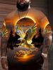 Orange T-Shirt Featuring an Eagle At Sunset, Showcasing a Nature Scene with a Soaring Eagle And a Golden Sky, Perfect for Outdoor Activities And