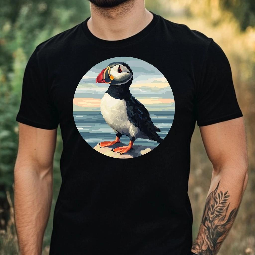 T-Shirt Herren Papgeientaucher Motiv Baumwolle Größe XS bis 5XL