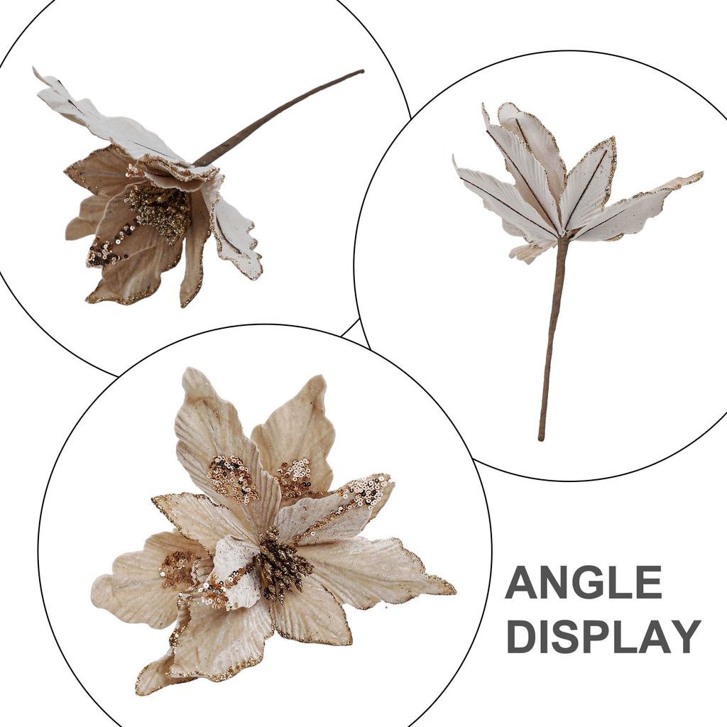 Flannel Christmas Flowers Artificial Christmas Flowers Easy To Decorate Elegant And Colorful High Quality Material