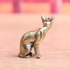 Vintage Animal Figurines Model Lucky Home Decorations Crafts Accessories Solid Brass Hairless Cat Small Statue Desktop Ornaments