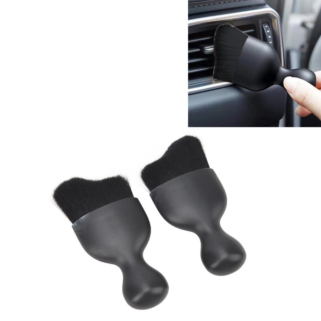 2Pcs Car Interior Detailing Dust Brush   Conditioner Vent Crevice Dust Removal Brush Clning Tool