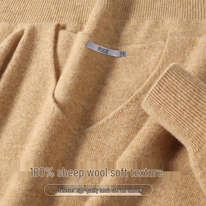 SNOWFLYING Women's 100% Merino Wool V-Neck Basic Knit Sweater