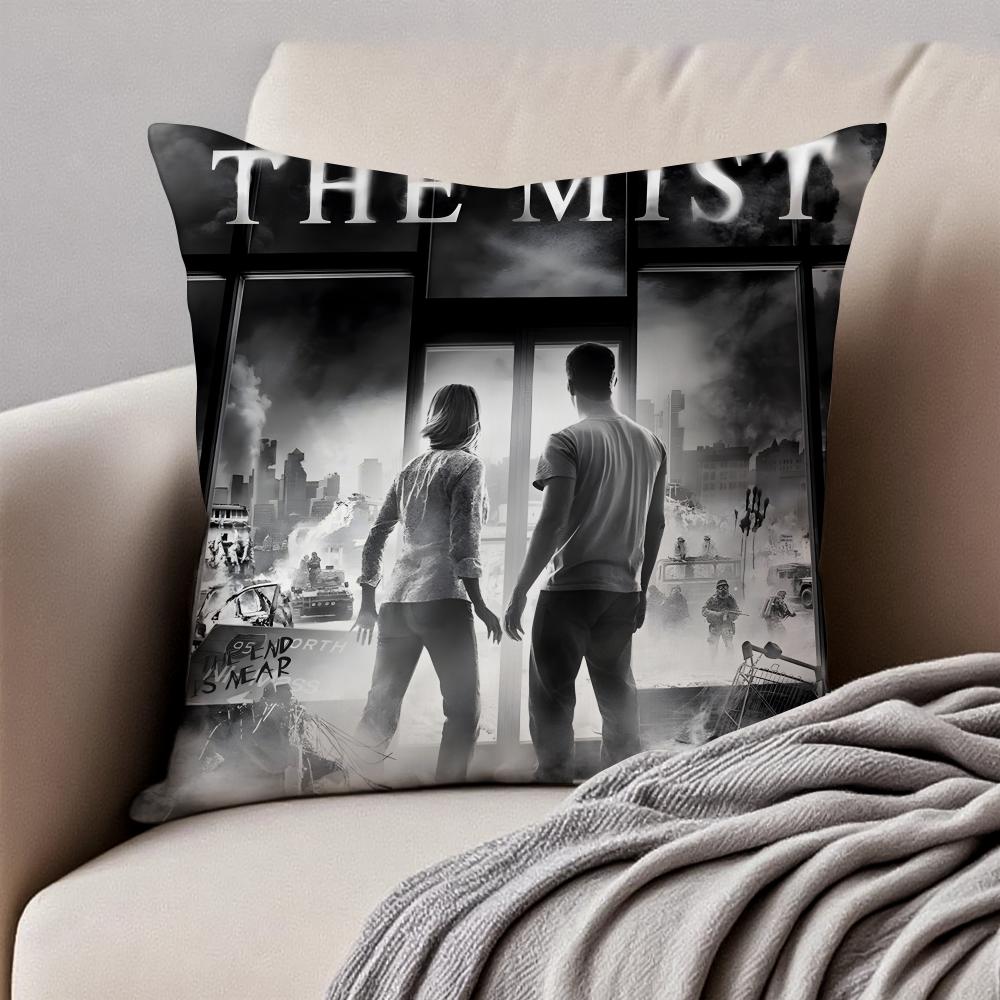 TThe Mist Cushion Cover Pillowcase Antidustmite Invisible Zipper Short Plush Sofa Cushion