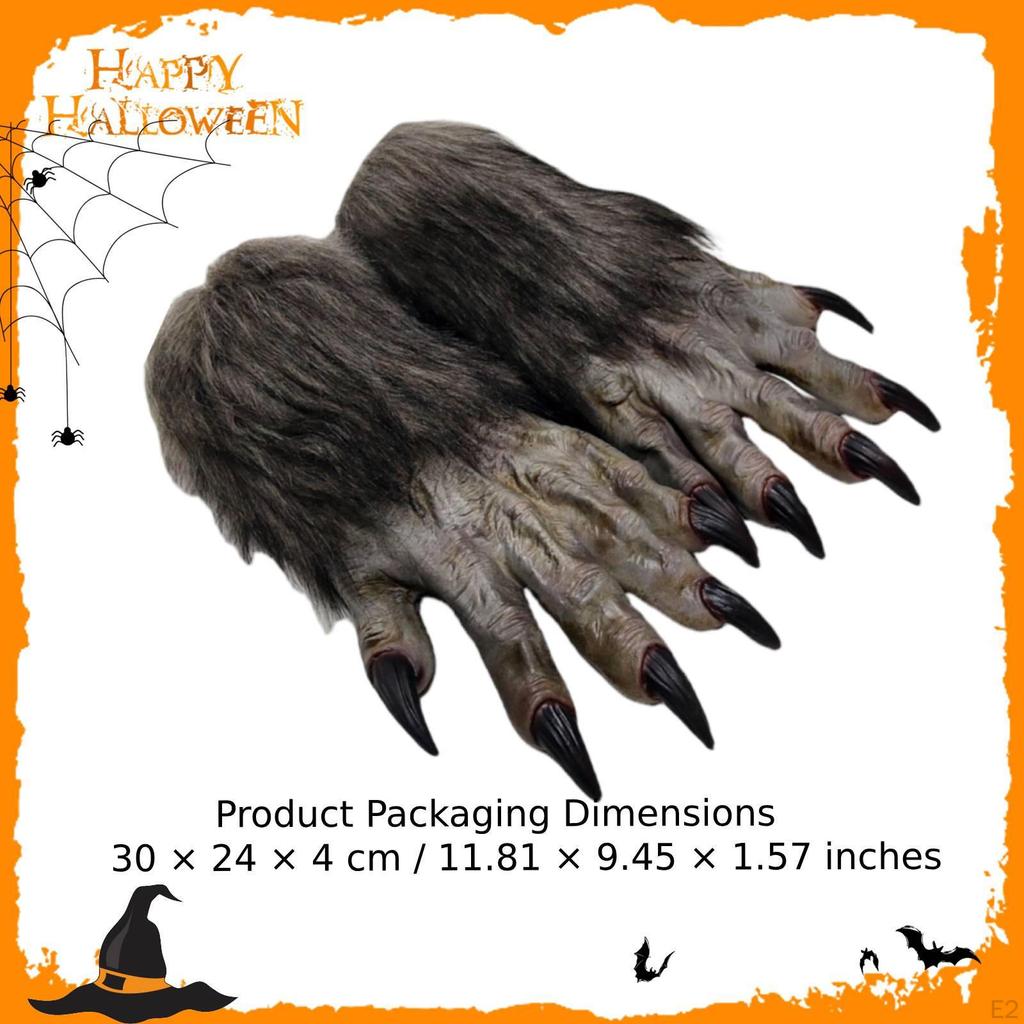 Halloween WereGloves Costume Accessory Scary Props Gothic Hand Gloves Wolf Claws for Party Carnival