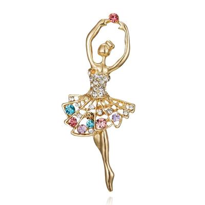 Spilla con personaggi Accessori versatili alla moda Spilla a olio per pittura completa Ragazza danzante Creativa