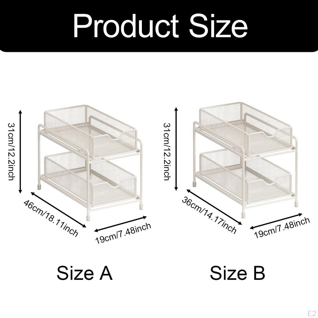 2 Tier Cabinet Organizer with Sliding Feature for Kitchen