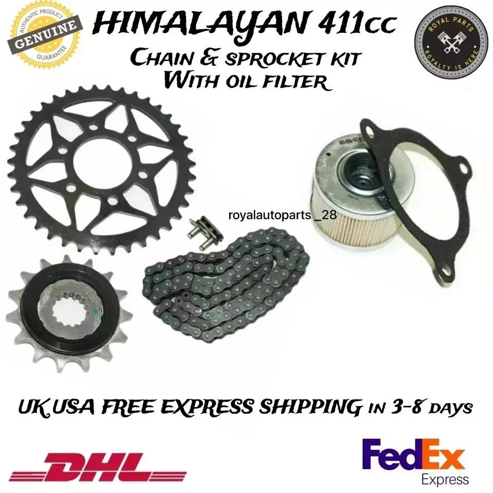 FIT FOR Royal Enfield Himalayan 411cc - "Chain & Sprocket Kit With Oil Filter"