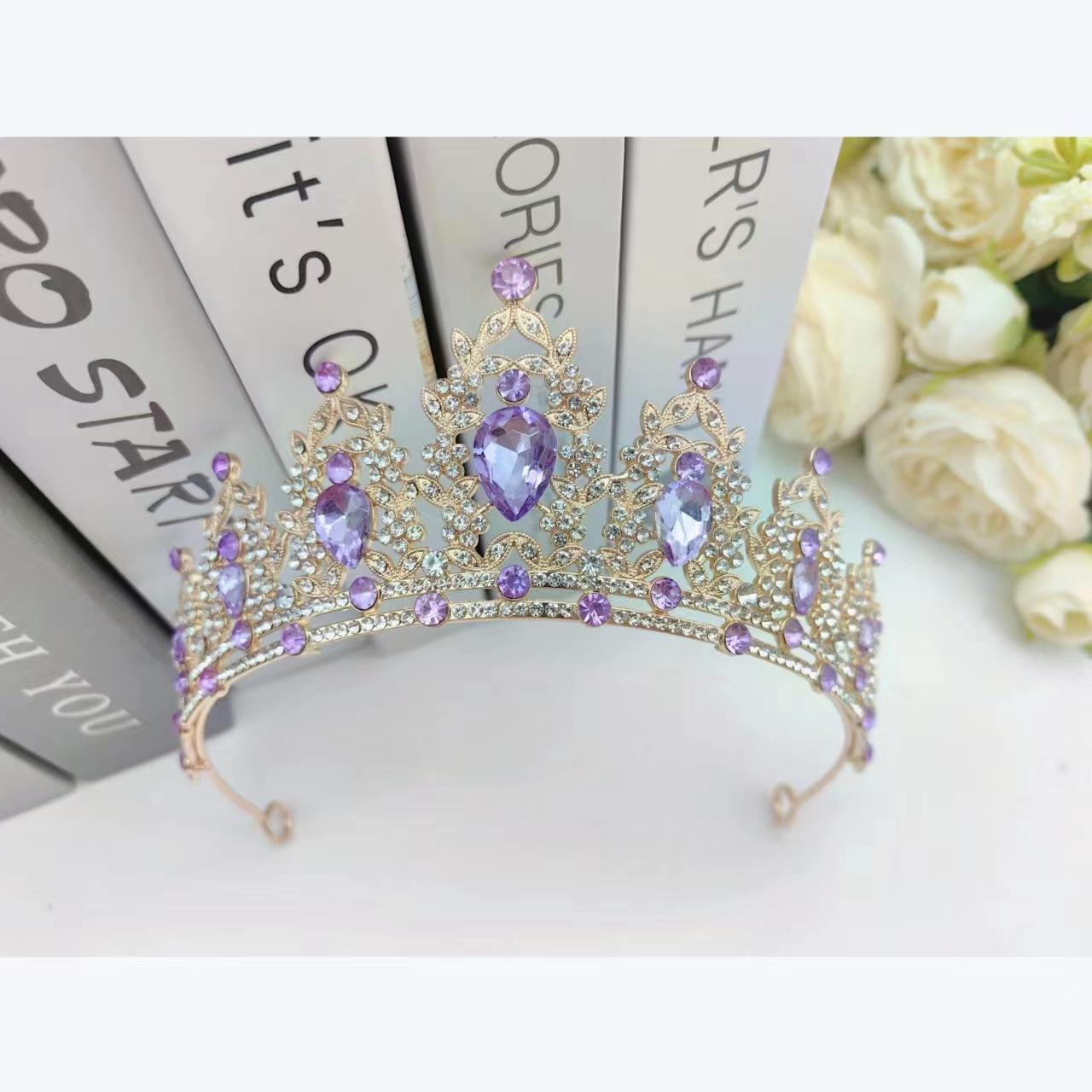 

Европейский и американский свадебный венец головной убор для вечеринки по случаю дня рождения сплав ободок для волос со стразами королева аксессуары для волос свадебная одежда корона