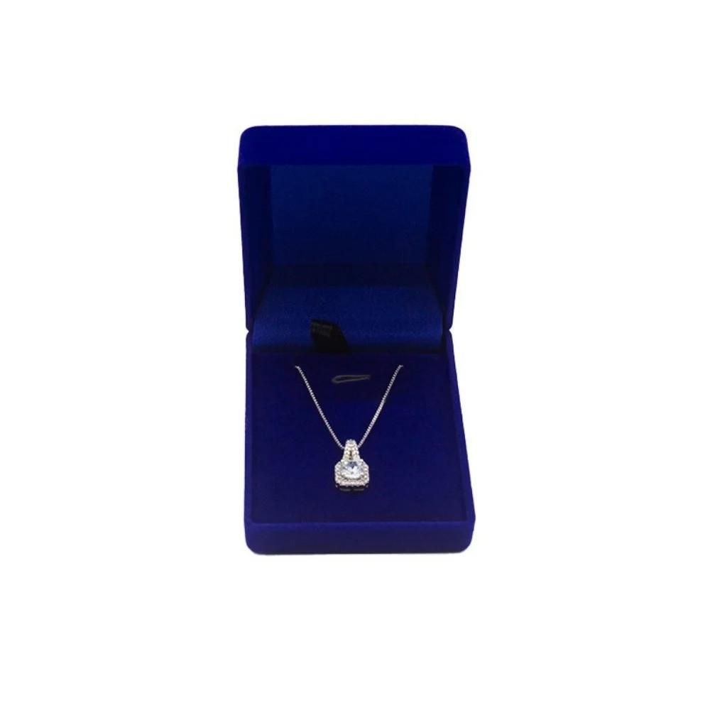 Velvet Necklace Storage Box Solid Color Necklace Holder Fashion Jewelry Display Box Necklace
