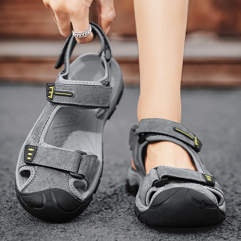 Fashion New Men's Sandals Summer Genuine Leather Sandals Men Outdoor Casual Lightweight Beach Sandals Fashion Men's Sneakers Large Size