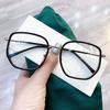 Ultralight Blue Blocking Glasses Girl Retro Green Frame Plain Glasses Blue Light Bezel Transparent Eyewear Glasses for Women