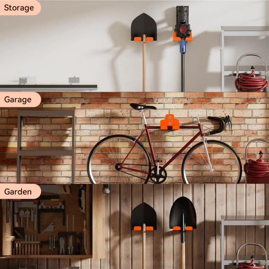 Garage Organizer Trimmer Holder Wall Mounted Garden Power Tool Hanger Heavy Duty Metal Weed Whackers Holder for Garage Shed Yard Grass Trimmer