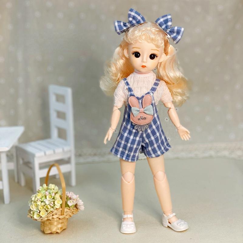 30CM Mini Bevegelig Leddet Dukke Jenter Leketøy 3D Big Eyes BJD Princess Full Drakter Kjoler Samling Barnedukkegave