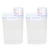 2PCS Rice Storage Container 2.5L Plastic Rice Dispenser Bin with Pour Spout for Rice Beans Grains Small Dry Food